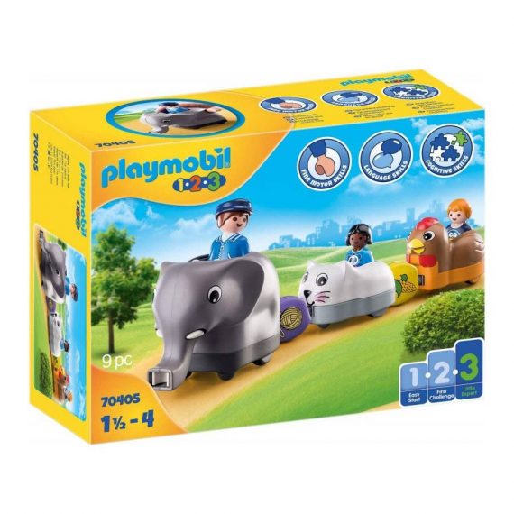 Playmobil 123  Τρενάκι Με Βαγόνια-Ζωάκια (70405)